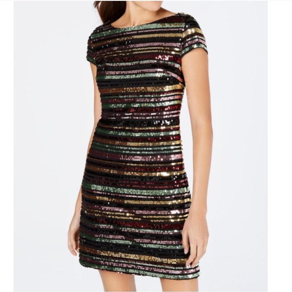 Vince Camuto Multicolor Sequin-striped women’s Dress size Medium